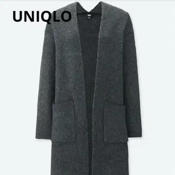 UNIQLO 트위드 니트 코트 다크 그레이