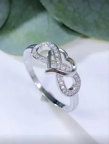 실버 하트 무한대 반지
