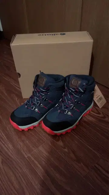 ALBATRE 알바토르 등산화 키즈 네이비/레드 20cm