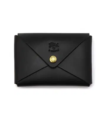 블랙 가죽 봉투형 카드 케이스