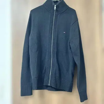TOMMY HILFIGER 블랙 집업 니트 XL
