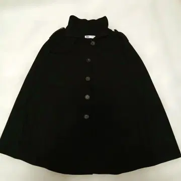 ZARA 판초 케이프 코트 니트 여성용 M-L 블랙
