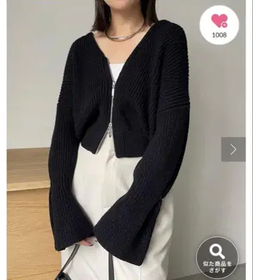 CAPRICIEUX LE'MAGE W 지퍼 캔디 니트 블랙