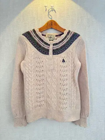 TEENIE WEENIE 케이블 니트 스웨터 긴팔 베이지