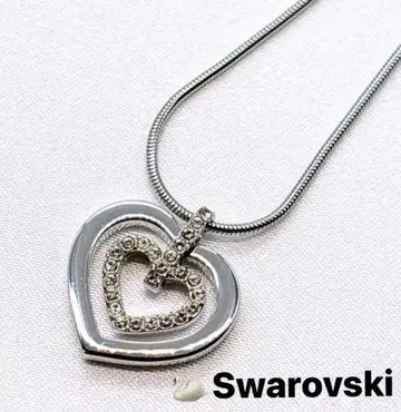 SWAROVSKI 스와로브스키 하트 목걸이 실버 크리스탈