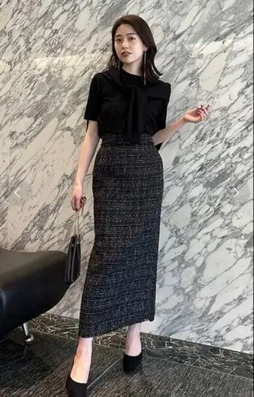 anuans 트위드 타이트 스커트