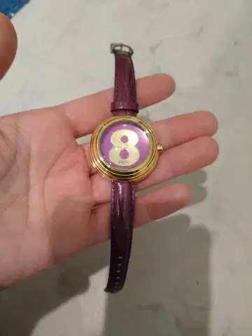 muta 퍼플 가죽 시계