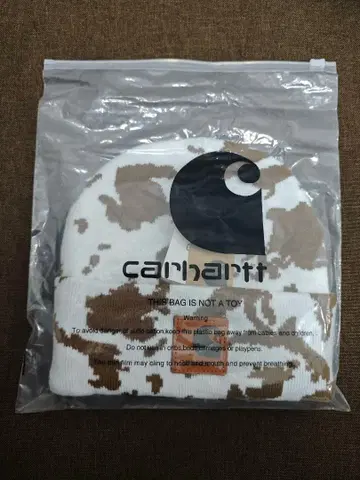 CARHARTT 니트 모자 화이트/브라운