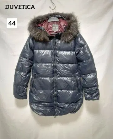 새상품급 DUVETICA 퍼 포함 다운 자켓 네이비 44