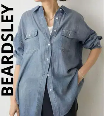25SS BEARDSLEY 비어즐리 쉬폰 데님 셔츠