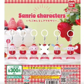 산리오 딸기 메지루시 액세서리 5종 세미 컴플리트