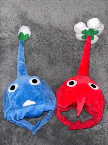 피크민 모자 파랑 빨간색 2개 세트