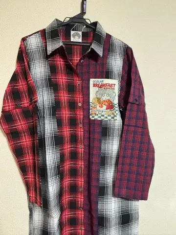 스칼라 스카자의 조식 패턴 2WAY 체크 무늬 셔츠 원피스