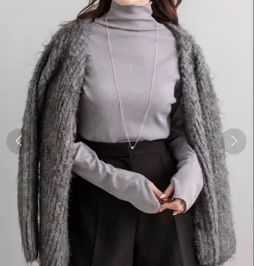 mystic 울 혼방 샤기 가디건 샤기 가디건