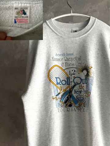 90s vintage 맨투맨 프룻 오브 더 룸 기업 로고 양면 프린트