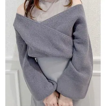 dazzlin 튤 레이어드 카슈쿨 니트