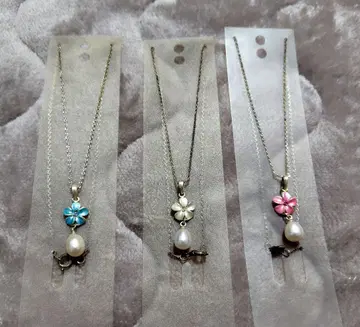 꽃 모티브 진주? 목걸이 3세트
