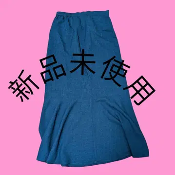 LOWRYS FARM 다크 블루 플레어 스커트 미사용 새상품