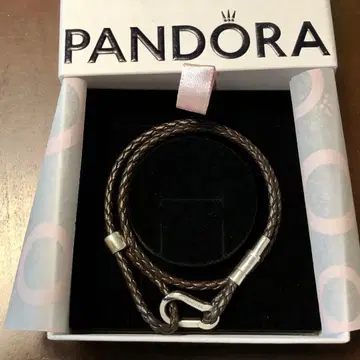 Pandora Moments 브라운 더블 가죽 팔찌 정품