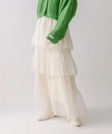 mline 플리츠 캉캉 스커트 아이보리 1 사이즈
