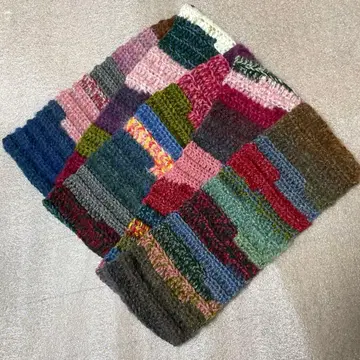 핸드메이드 머플러 손뜨개질 털실 1점