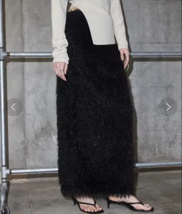 조제문 샤기 퍼 스커트