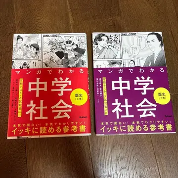 만화로 배우는 중학교 사회 역사 상권, 하권, 시민, 지리 총 4권