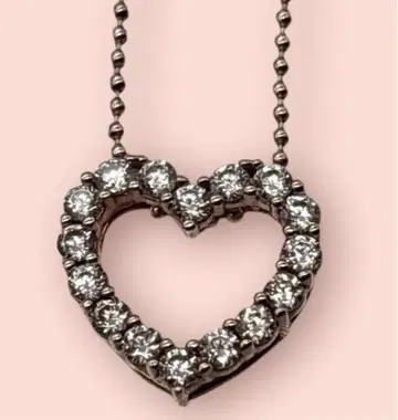 쥬얼리 츠츠미 목걸이 하트 925 큐빅 핑크 골드 컬러