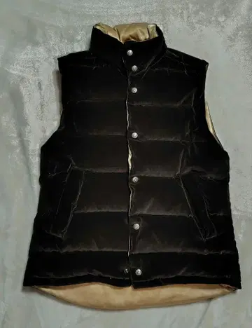 BLUEBLUE 블루블루 흙염색 다운 베스트 XL 벨로아 빈티지