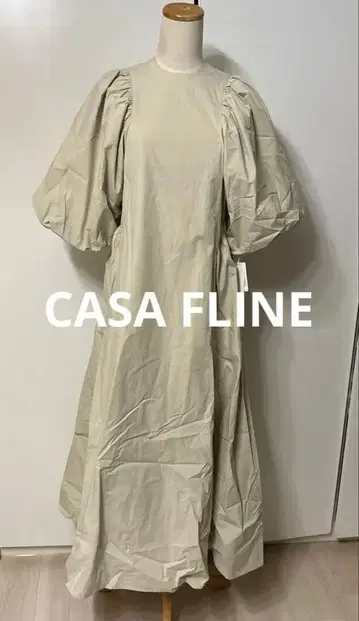 택 포함 새상품 CASA FLINE 코튼 개더 볼륨 드레스
