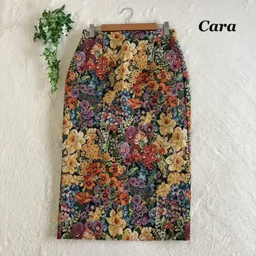 Cara 카라 (01) 꽃무늬 타이트 롱 스커트 고블랑 직조 레트로