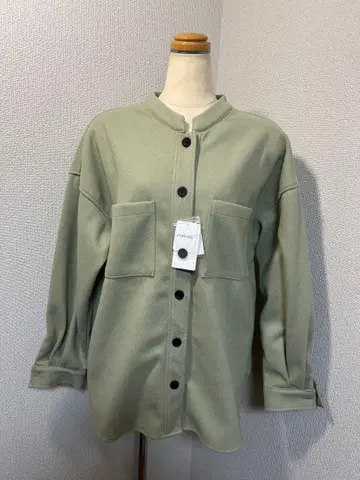 민트 그린 노카라 자켓