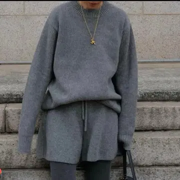 마차트 machatt 램스울 니트 숏팬츠 셋업