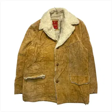 70s-80s 스웨이드 가죽 보아 안감 런치 자켓 구제 의류 남성용 40