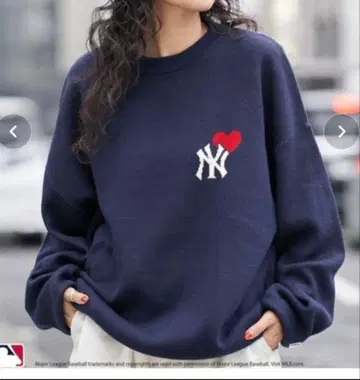 MLB 하트 로고 재규어 니트 뉴욕 양키스 스웨터 PUBLUX