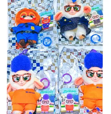 주토피아 MINISO 봉제 인형 닉 와일드 4개 세트