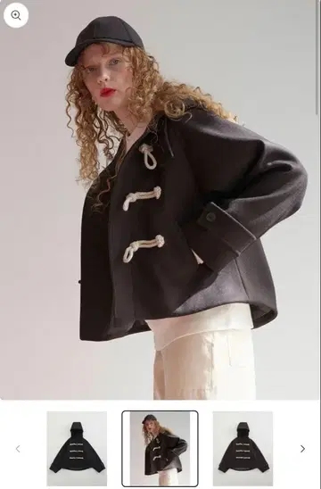 THE SHINZONE 숏 더플 코트 블랙