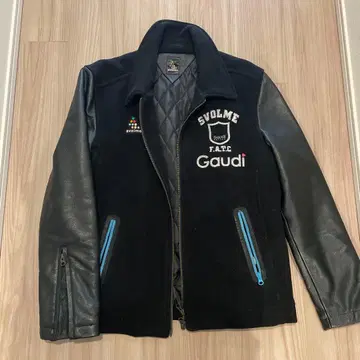 연말연시 SALE Svolme 바시티 자켓 블랙 울 가죽