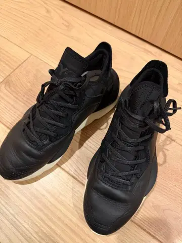 Y-3 KAIWA 블랙 가죽 하이컷 스니커즈