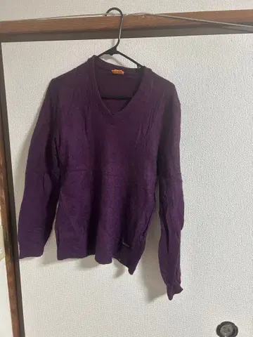 BOSS 퍼플 V넥 긴팔 니트