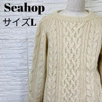 [ 새상품급 ] Seahop 케이블 니트 긴팔 스웨터 크림색 L