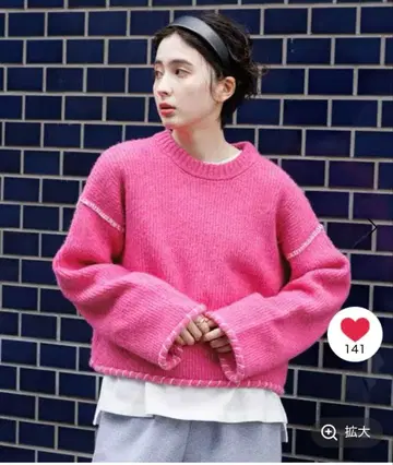 GEORGE'S 핑크 긴팔 니트