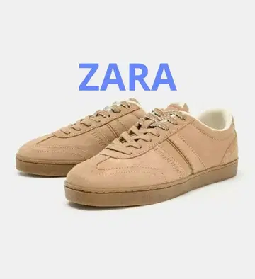 ZARA 베이지 스웨이드풍 스니커즈 40 26cm
