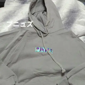 PUNYUS 그레이 후드 부착 후드티