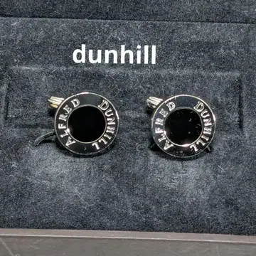 던힐 Dunhill 라운드 오닉스 실버 925 커프스 블랙