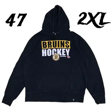 47 포티세븐 BRUINS 블루인즈 하키 구제 의류 2XL 블랙