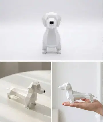 [ 새상품급 ] 화이트 닥스훈트 개 피규어