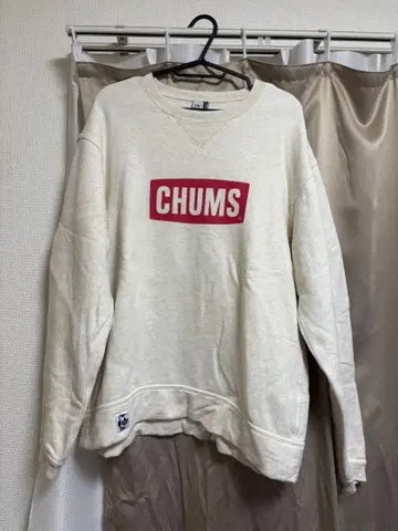 CHUMS 로고 맨투맨 트레이닝복 크림