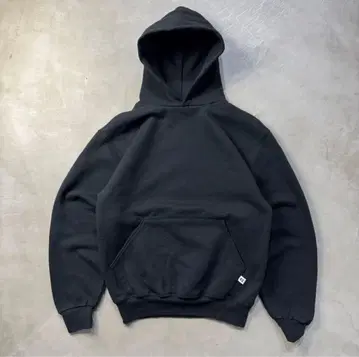 90s RUSSELL Hoodie 'BLACK' 무지 블랙 USA제