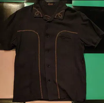 CELT & COBRA 웨스턴 레이온 셔츠 네이비